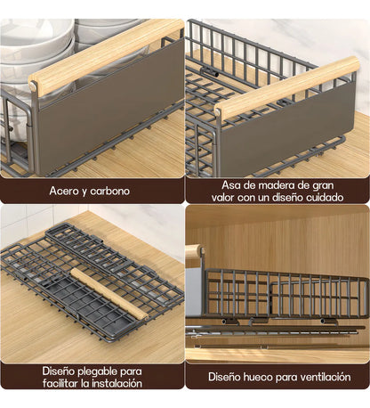 Organizador De Cocina Repisa Extraible Bandeja Desplegable