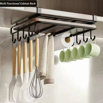 Soporte Colgador Organización Premium - Negro Liso Acero Inoxidable