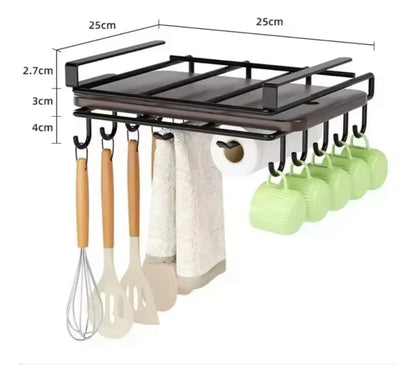 Soporte Colgador Organización Premium - Negro Liso Acero Inoxidable