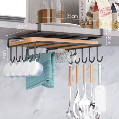 Soporte Colgador Organización Premium - Negro Liso Acero Inoxidable