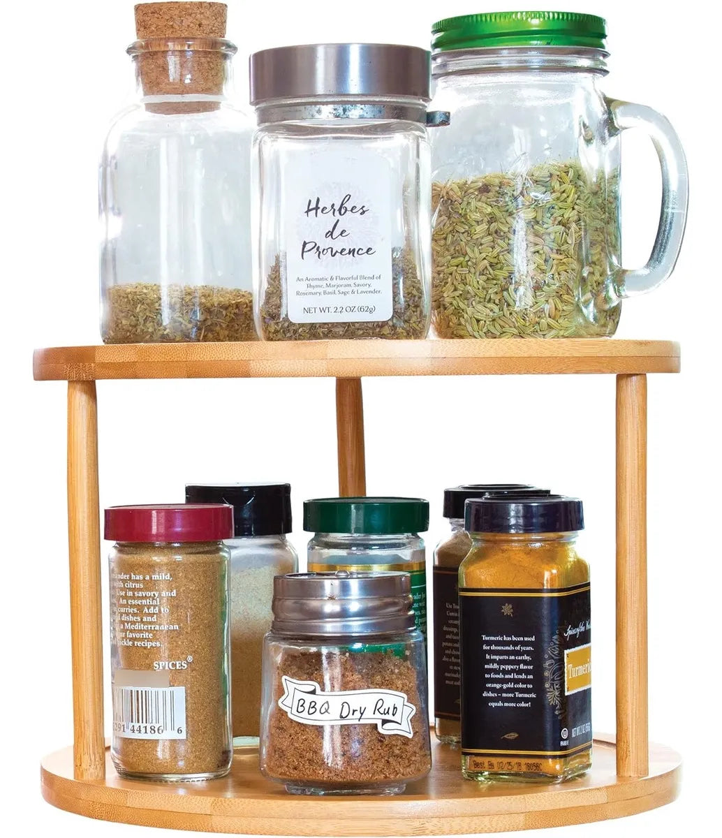 DuoSpin Bambu 360 -  Organizador De Cocina Giratorio 2 niveles