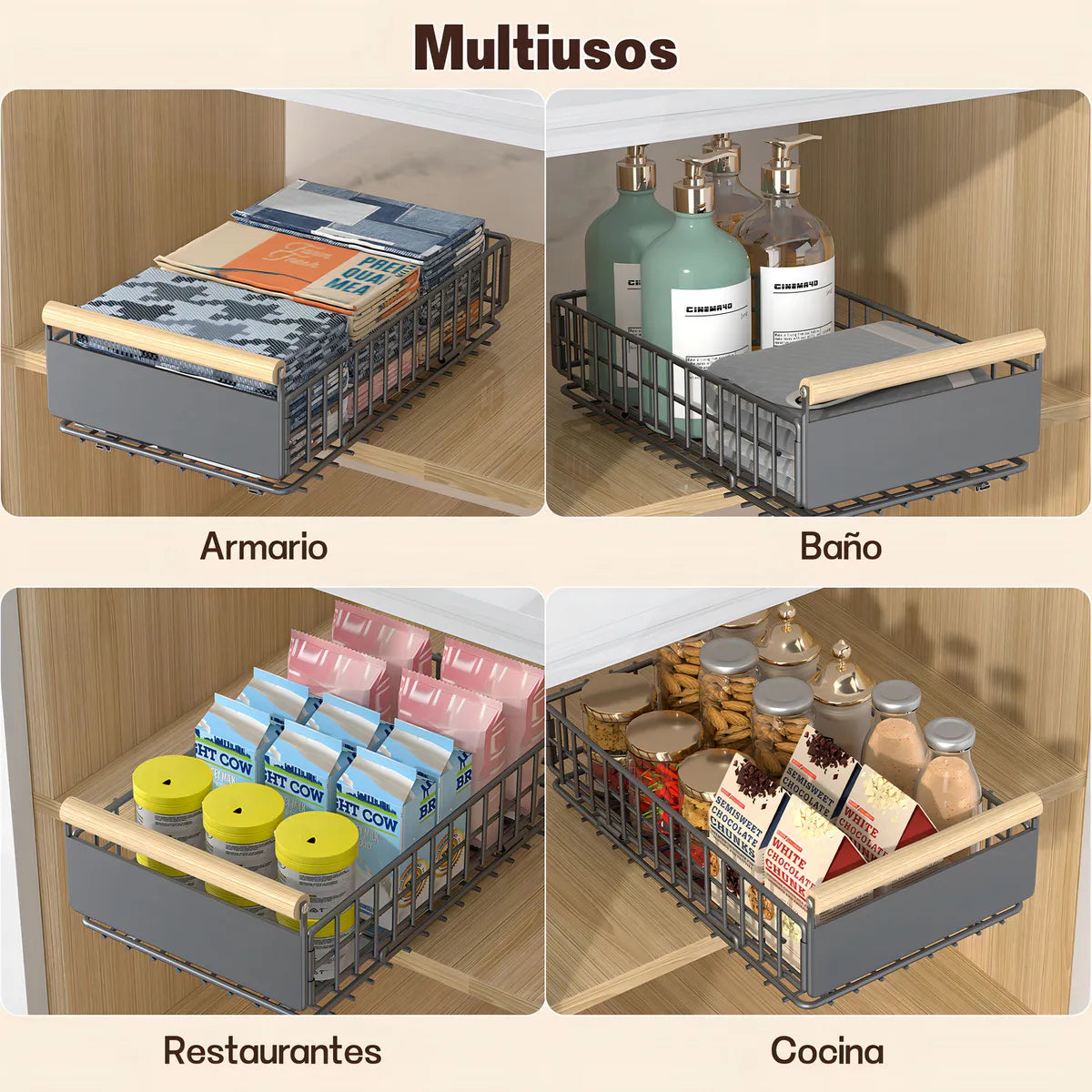 Organizador De Cocina Repisa Extraible Bandeja Desplegable