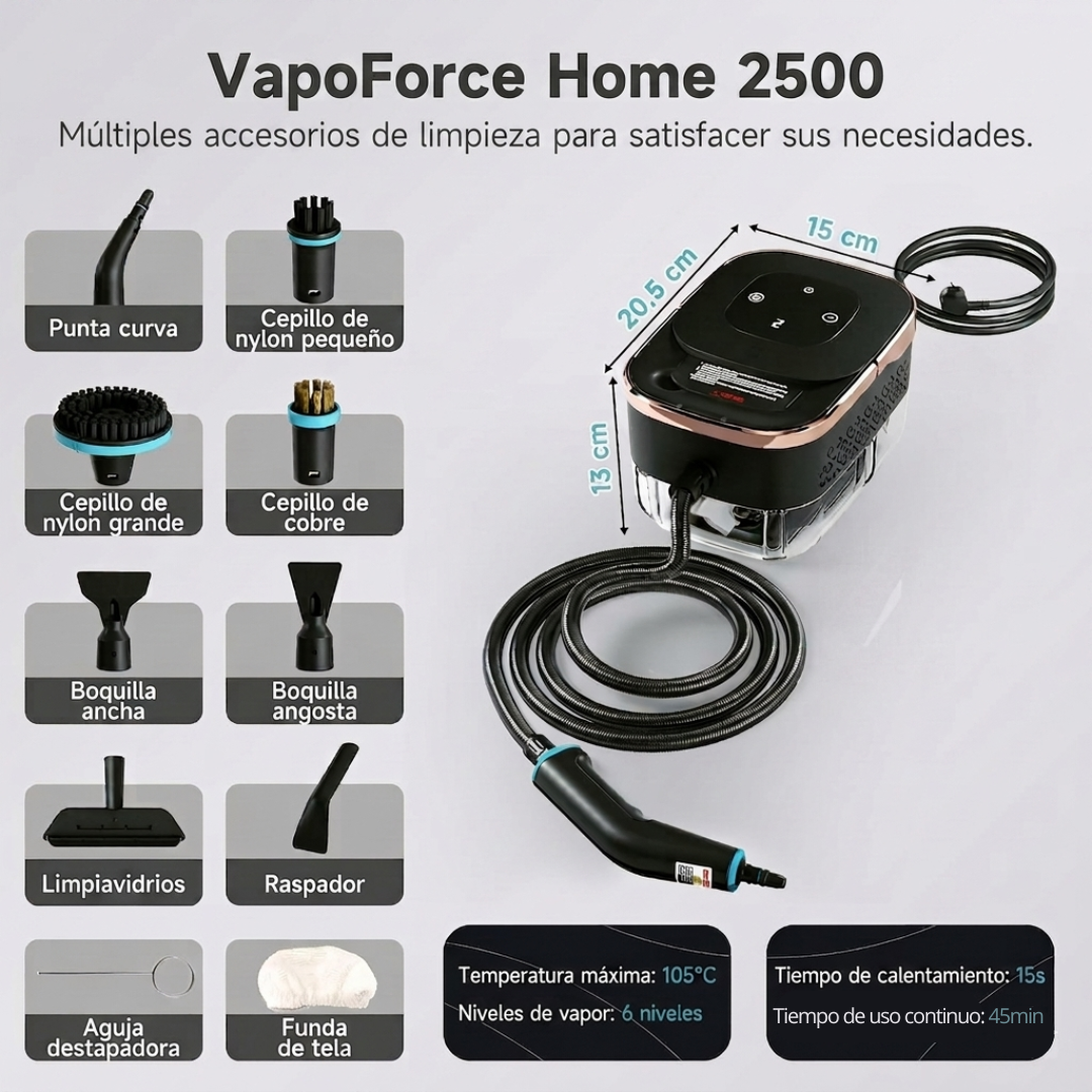 VapoForce Home 2500 | Vapor potente. Grasa y sarro resueltos.