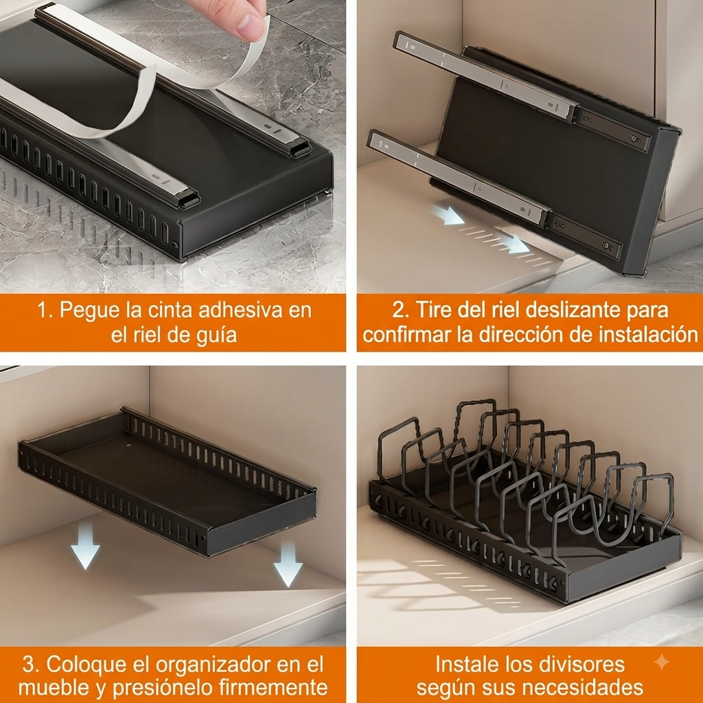 OllaFit | Organizador deslizante para ollas y sartenes