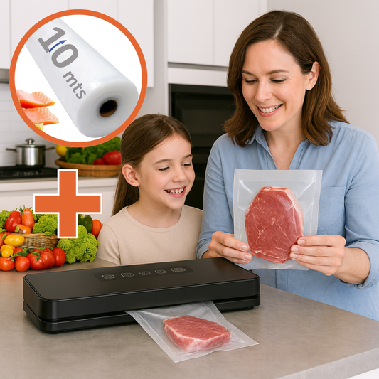 Pack SmartFood Inicio Pro – Selladora al Vacío + Rollo de Bolsas (Regalo)