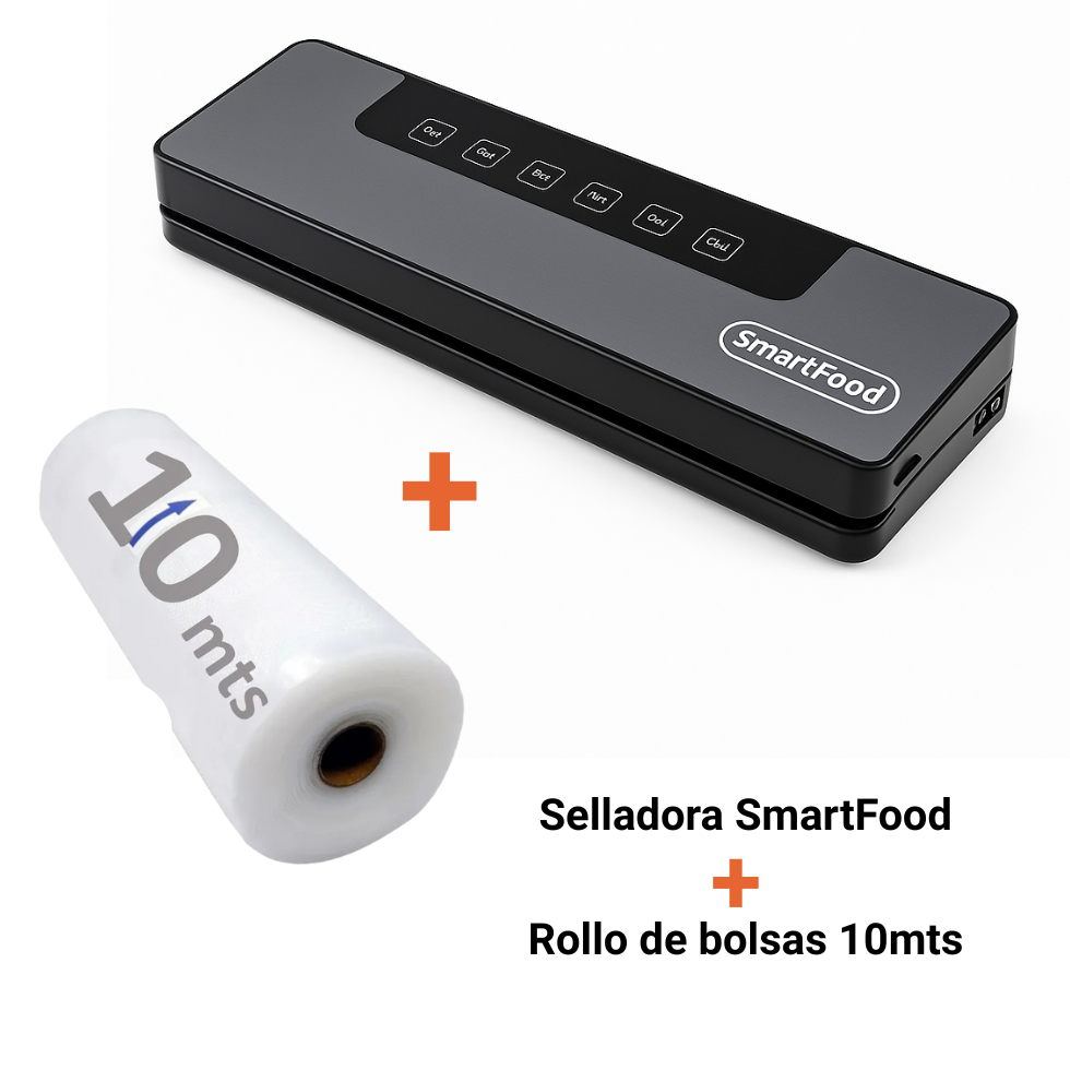 Pack SmartFood Inicio Pro – Selladora al Vacío + Rollo de Bolsas (Regalo)