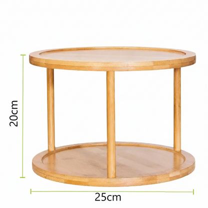 DuoSpin Bambu 360 -  Organizador De Cocina Giratorio 2 niveles